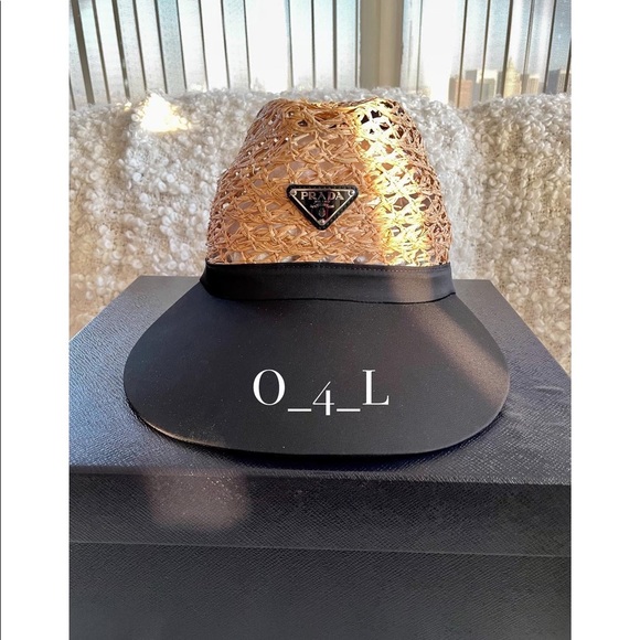 Prada Nylon and Raffia Visor/Cap - Picture 3 of 4